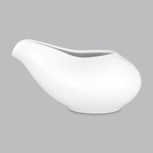 Elegant 80ml sauce boat by Wilkie Brothers in new bone porcelain, perfect for serving sauces and easy to maintain.