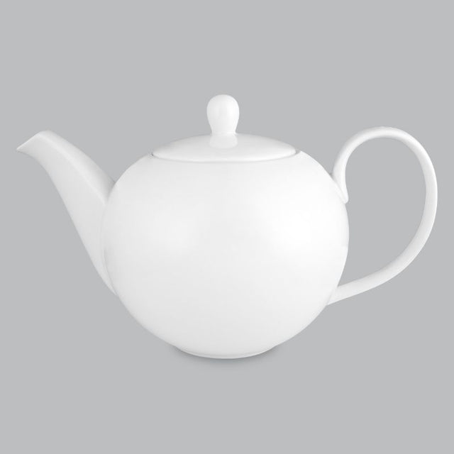 Elegant 1-litre new bone porcelain teapot by Wilkie Brothers, dishwasher safe, perfect for tea enthusiasts.