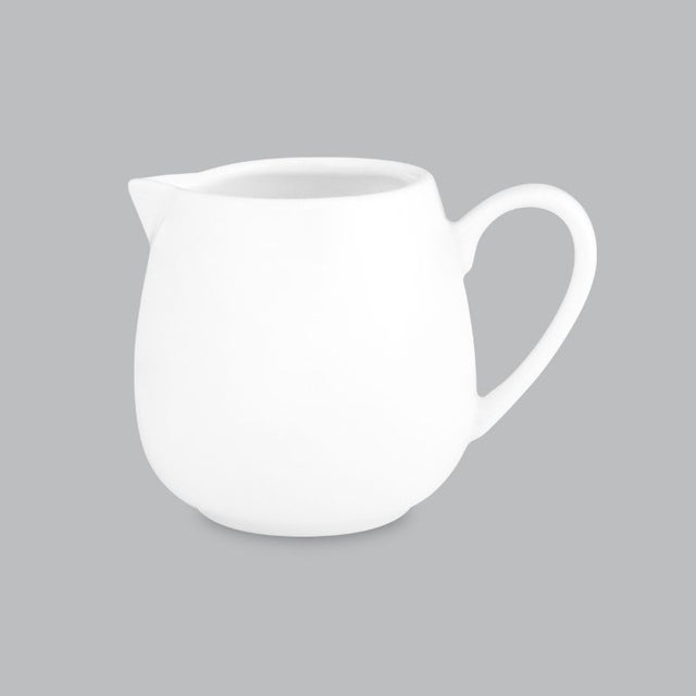 Mini Jug 90ml in white new bone porcelain, perfect for serving sauces and cream, dishwasher and microwave safe.