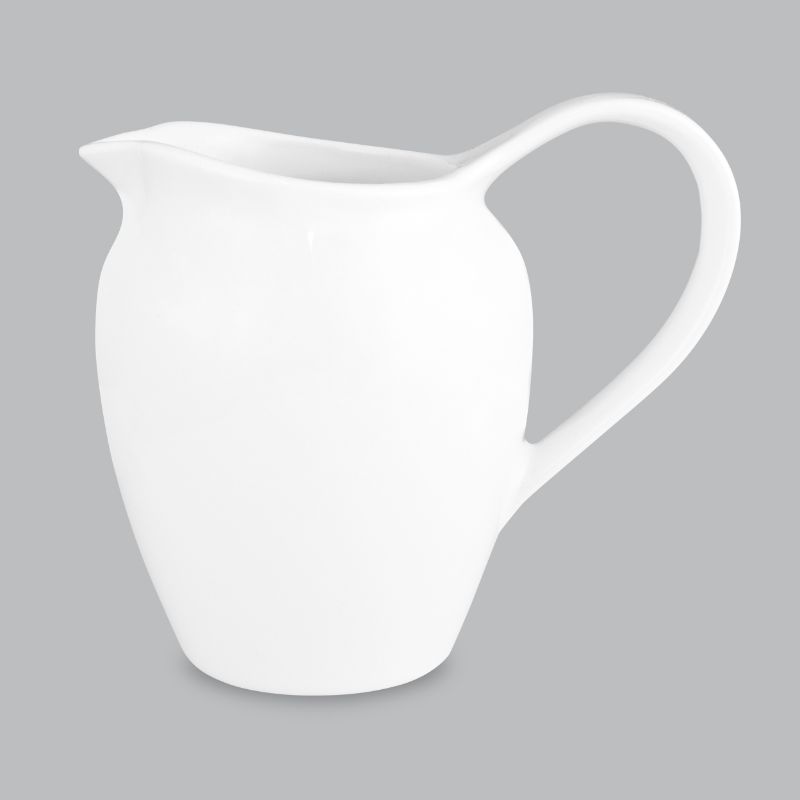 Classic 330ml jug in durable new bone porcelain, featuring a timeless white design for stylish table settings.