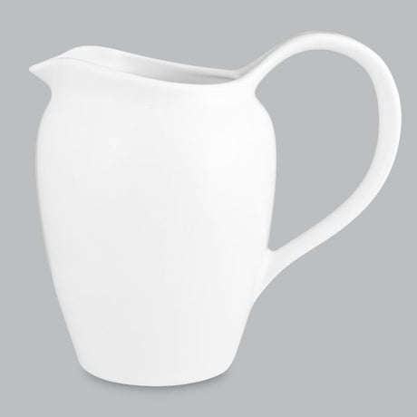 Elegant 750ml white porcelain jug by Wilkie Brothers, perfect for serving beverages, sauces, and dressings in style.