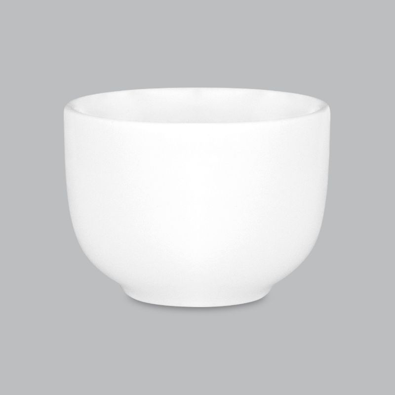 Elegant 50ml sake cup crafted from new bone porcelain, featuring a timeless white design, perfect for any dining occasion.