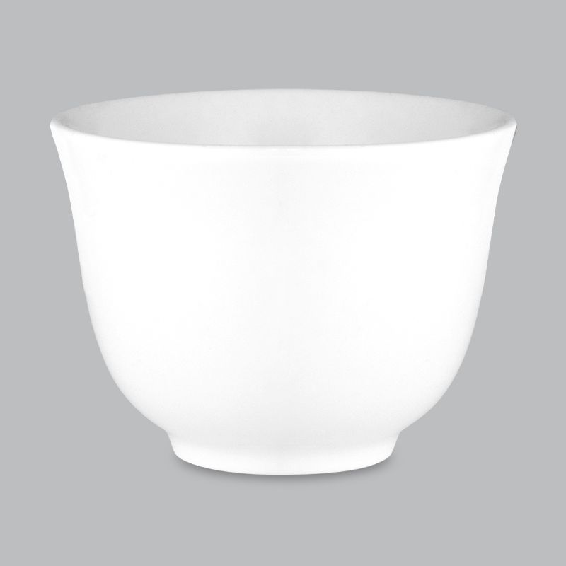 Elegant Wilkie Brothers Chinese tea cup in new bone porcelain, 100ml, durable, lightweight, and dishwasher safe.