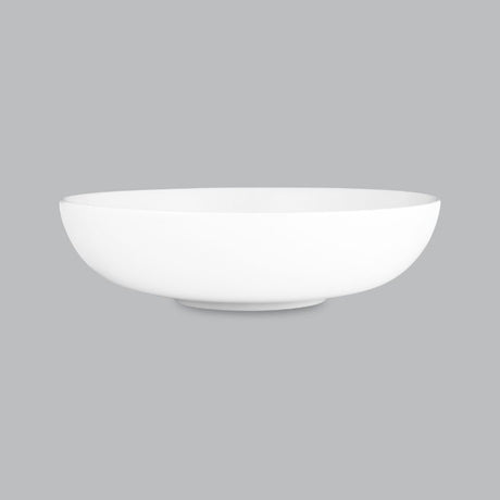 Coupe Bowl 18.5cm in elegant new bone porcelain, ideal for salads, soups, desserts; dishwasher, microwave, and oven safe.