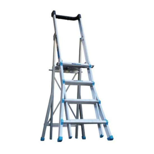 AdjustaStep Telescopic Platform Ladder with adjustable height, safety handrail, and 200kg load capacity for versatile use.
