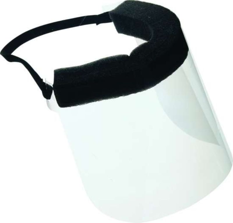 Prosafe Disposable Splash Visor with acetate lens, foam brow pad, and elastic headband for maximum splash protection.