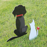 Whimsical garden stakes featuring cat and dog designs, crafted from durable materials for outdoor charm and easy installation.