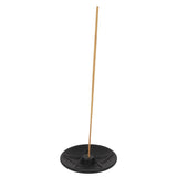 Black terracotta incense plate with intricate pentagram design, ideal for altars and meditation spaces, H:2 x W:9 x D:9 cm.