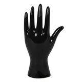 Black ceramic palmistry hand ornament with gold astrology symbols and inscribed 'Your fate is in your hands,' ideal for decor.