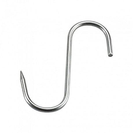 Stainless steel 100mm fixed hook with 4mm gauge for strong, rust-resistant support in various hanging applications.