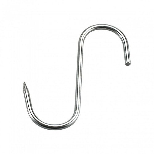 Stainless steel 100mm fixed hook with 4mm gauge for strong, rust-resistant support in various hanging applications.