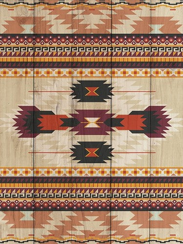 Wood Panel Art - Tribal Weave 4 features intricate tribal patterns on a durable pine panel, perfect for enhancing any interior decor.