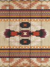 Wood Panel Art - Tribal Weave 4 features intricate tribal patterns on a durable pine panel, perfect for enhancing any interior decor.