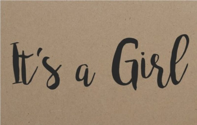 Eco-friendly brown kraft florist cards for baby showers, featuring "It's a Girl!" design, pack of 50.