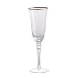 Elegant Felicity Flute with a polished silver rim, perfect for toasting champagne at special occasions and enhancing dining settings.