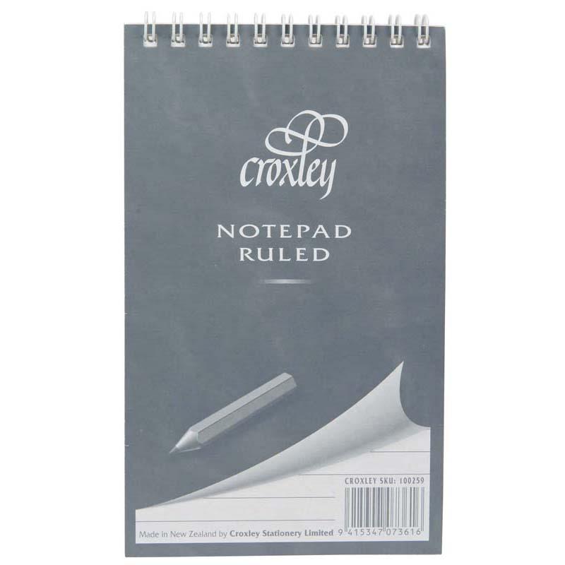 Croxley Notebook Compact Top Opening 100x165mm Grey Cover 50 Leaf