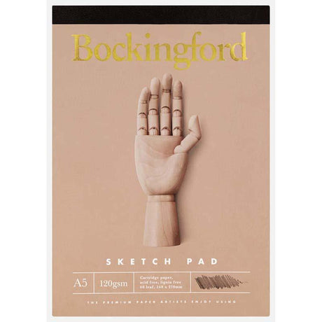 Bockingford A5 sketch pad with 120gsm acid-free paper, ideal for artists and perfect for on-the-go sketching.