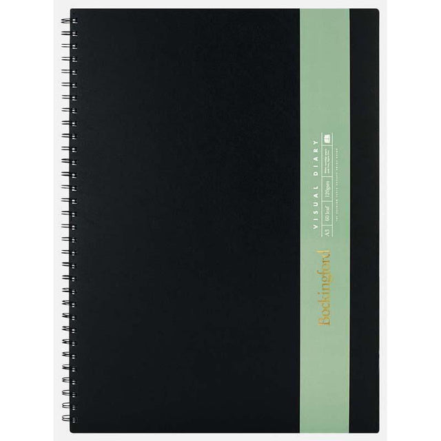 Bockingford A3 Visual Diary with 60 acid-free leaves, ideal for sketching, drawing, and mixed media art.