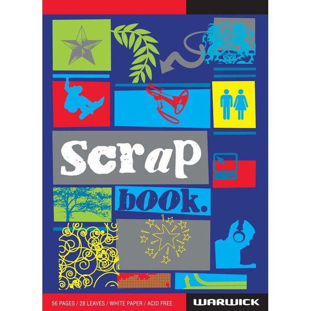 Colorful scrapbook with 28 leaves of acid-free white paper, ideal for preserving memories and creative projects.