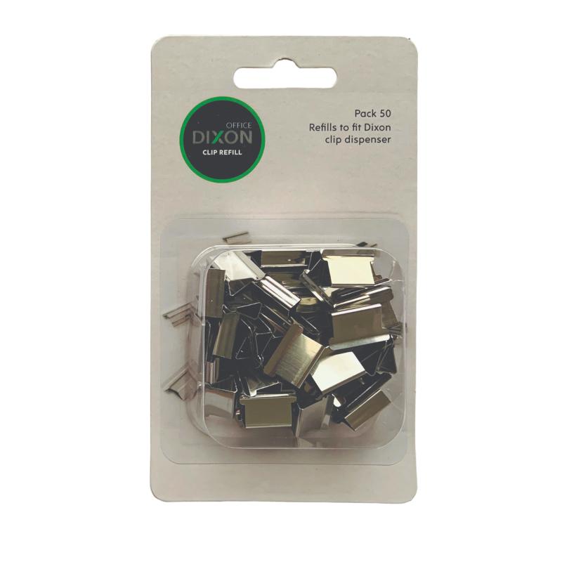 Dixon Zip Clip Refills pack of 50, eco-friendly clips designed for easy reuse and document organization without damage.