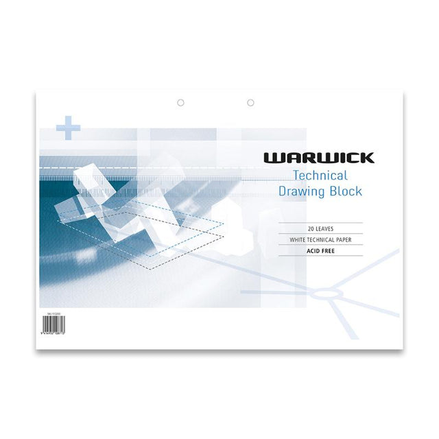 Warwick A3 Tech Drawing refill pack with 20 sheets of durable 120gsm paper, ideal for precision drawing and organization.