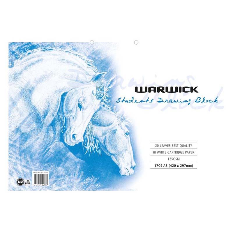 Warwick Drawing Refill 17C9 A3 with 20 premium 120gsm sheets, perfect for sketching and easily stored in binders.