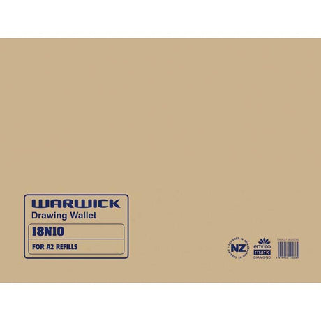 A2-sized Warwick Drawing Wallet, made from durable brown kraft paper, protects and transports artwork securely.