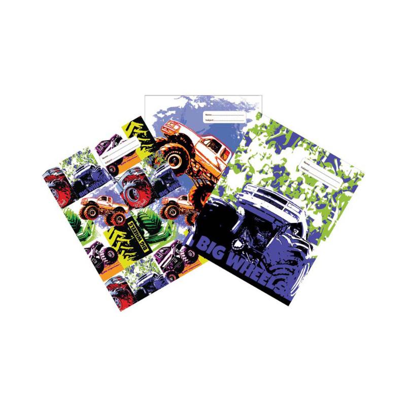 Spencil Big Wheels II Book Cover A4 Pack 3 Assorted