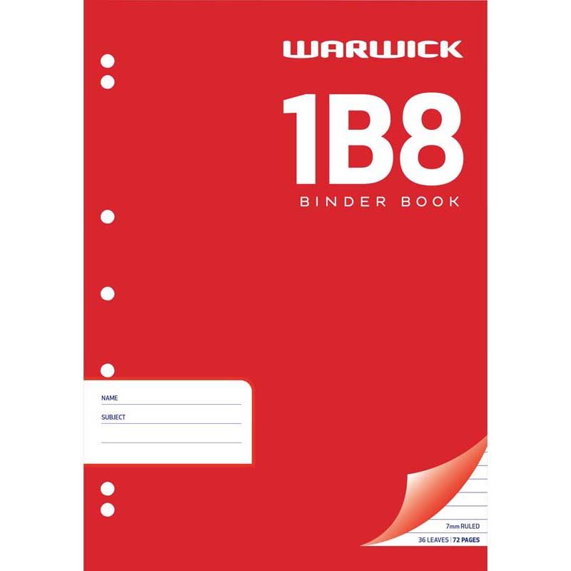 A4 Warwick Exercise Book 1B8 with 36 ruled leaves, ideal for organized note-taking and durable for daily use.