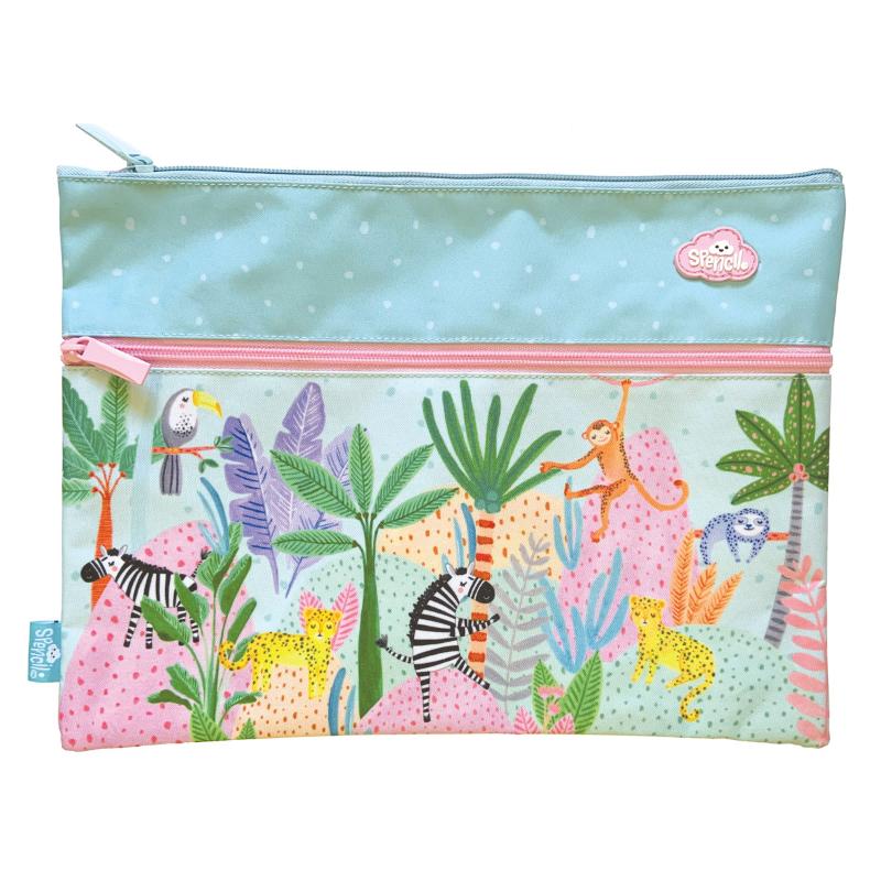 Spencil Wild Things A4 2-Zip Junior Pencil Case