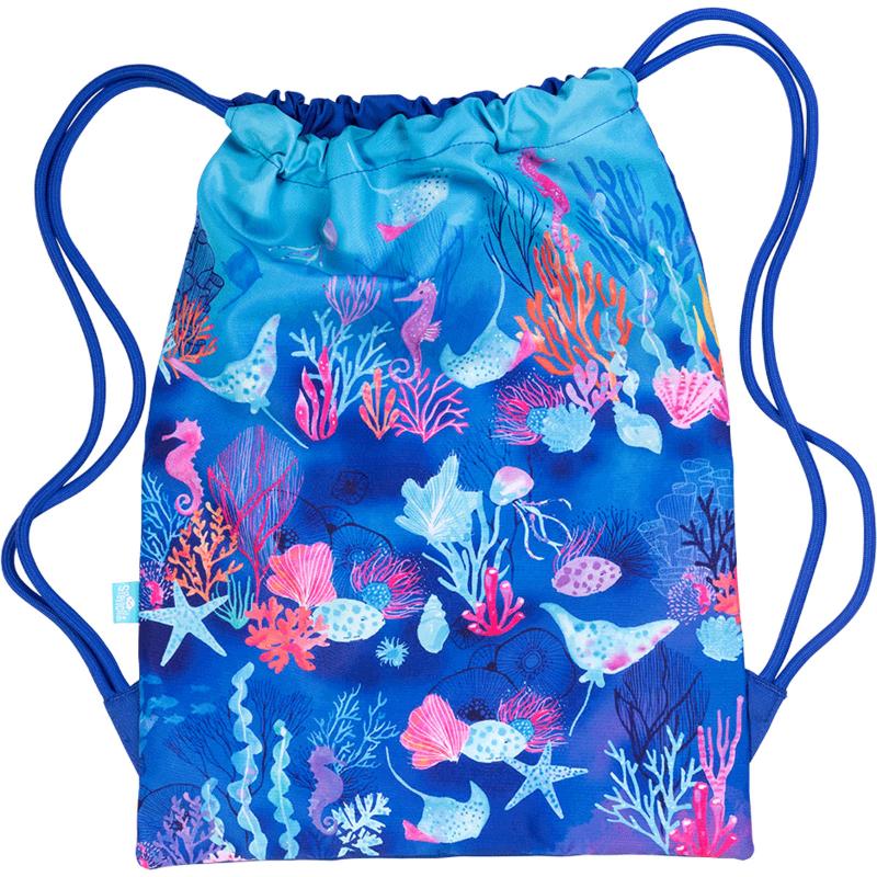 Vibrant Spencil Coral Garden Drawstring Sports Bag for kids, featuring a water-resistant lining and spacious interior for active adventures.