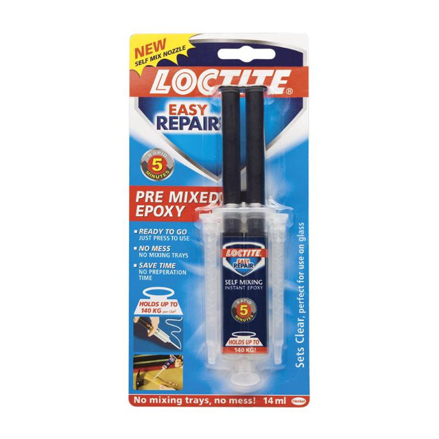 Loctite Easy Repair Instant Epoxy: a fast-setting, strong 5-minute adhesive suitable for various materials and repairs.