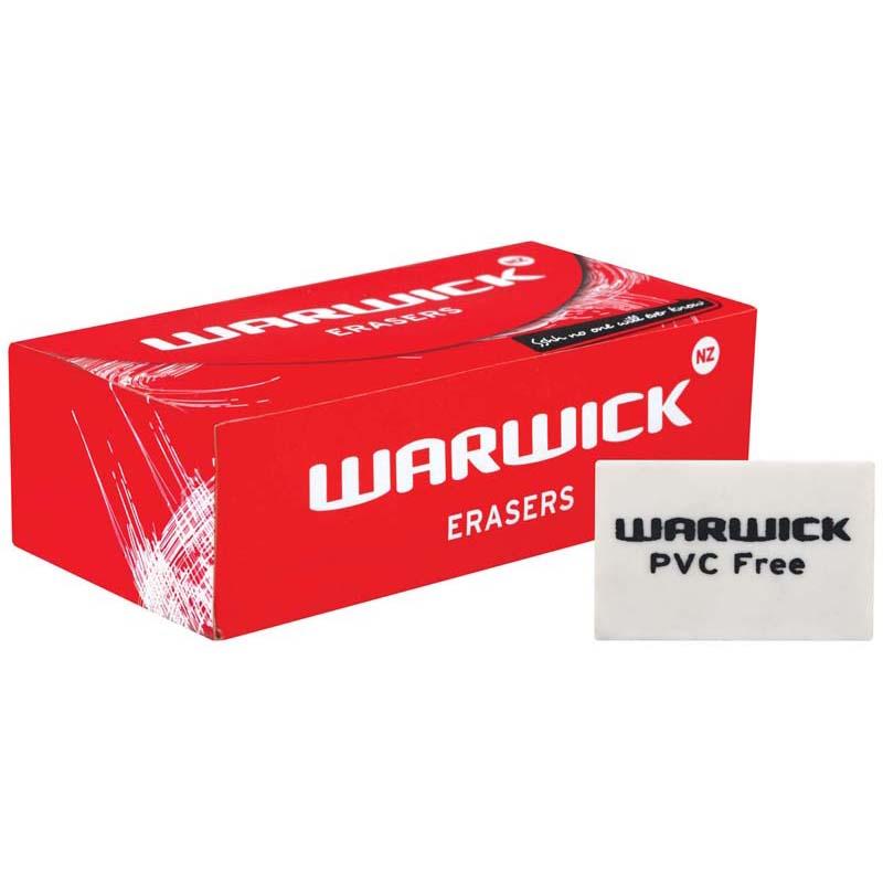 Compact Warwick Single Eraser Small, 30mm x 20mm, ideal for precise erasing without smudging or tearing paper.