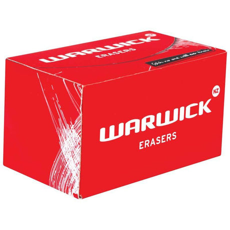 Large, high-quality Warwick eraser (42mm x 27mm) for precise, smudge-free corrections, ideal for students and artists.