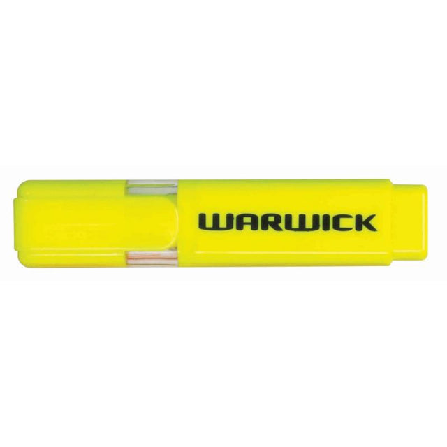 Yellow Warwick Highlighter Stubby showcasing an ergonomic design, chisel nib, and vibrant liquid ink for precise highlighting.