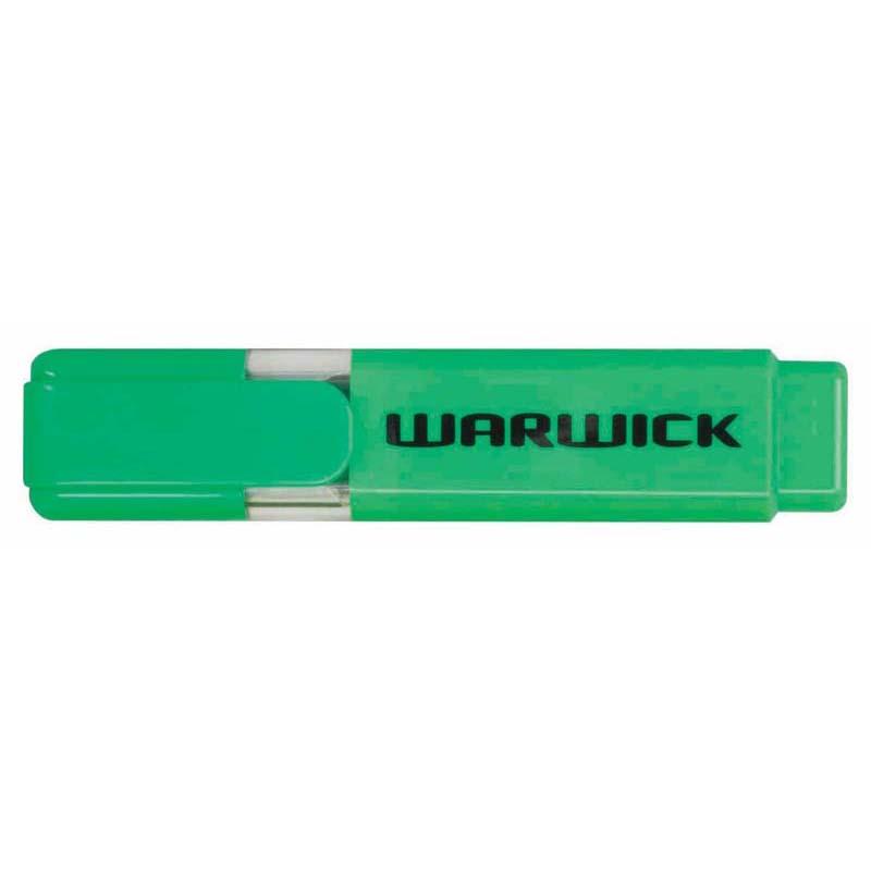 Warwick Highlighter Stubby in green, featuring a comfortable grip, chisel nib, and long-lasting nontoxic ink for versatile highlighting.