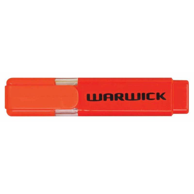 Vibrant orange Warwick Highlighter Stubby designed for comfort, with a chisel nib for versatile highlighting up to 5mm.