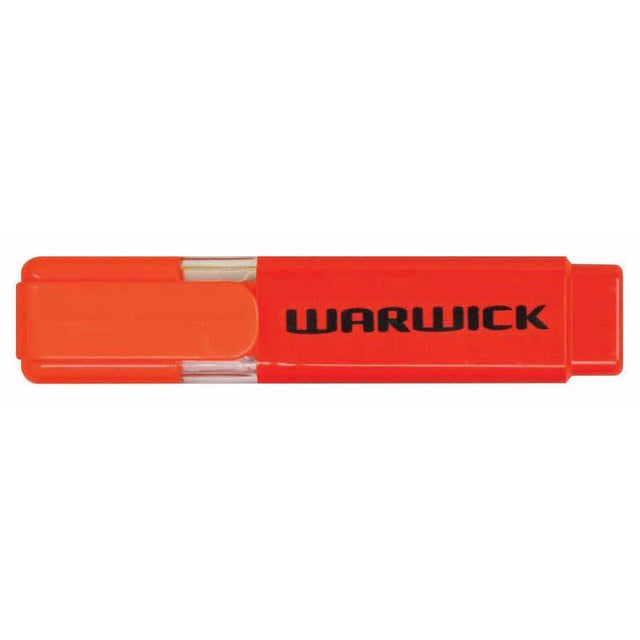 Vibrant orange Warwick Highlighter Stubby designed for comfort, with a chisel nib for versatile highlighting up to 5mm.