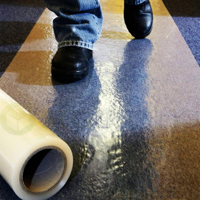 Sellotape Proguard Floor Protection Film, 1.25m x 100m, durable, moisture-resistant film for safeguarding floors during renovations.