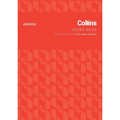 Collins Goods Order A5 duplicate pad with 50 no-carbon leaves for easy, clean record-keeping in business.