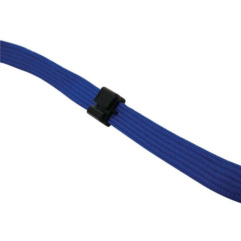 Blue flat lanyard pack of 10, 10mm wide, 100cm long, featuring adjustable breakaway for safety, perfect for events and ID display.