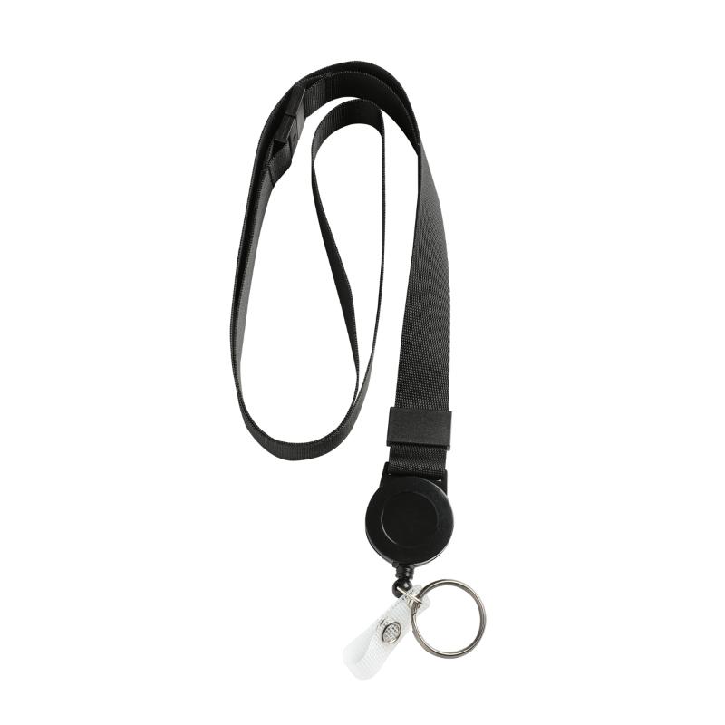 Dixon Lanyard pack of 10 featuring retractable reel, breakaway clip, and fold-over ID card holder for secure access.