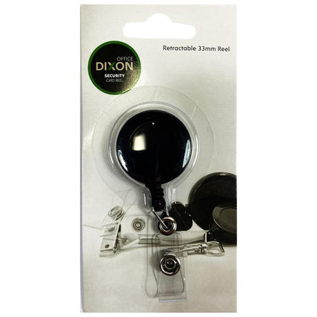 Sleek black Dixon Key Card Reel Strap with 85CM cord for easy access to key cards and IDs, ideal for professionals on the go.