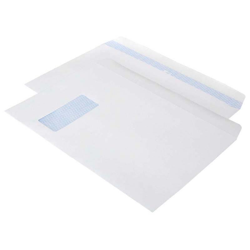 Croxley C4 window envelopes box of 250, ideal for A4 documents, made of 100 GSM paper, with easy-seal feature and opaque finish.