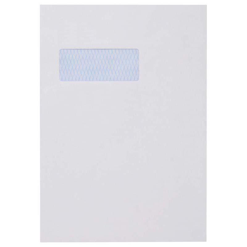 Croxley C4 window envelopes in white, 100 GSM, ideal for A4 documents, featuring tropical seal for secure closure.