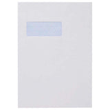 Croxley C4 window envelopes in white, 100 GSM, ideal for A4 documents, featuring tropical seal for secure closure.