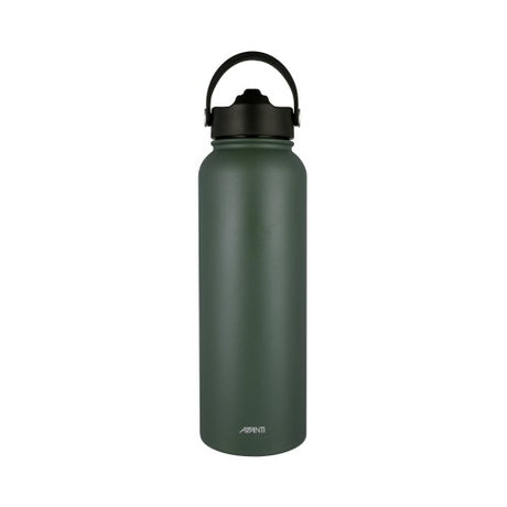 Avanti HydroSport 1.1L Sipper Bottle in khaki, featuring double-wall insulation, leak-proof lid, and a stylish design for active hydration.