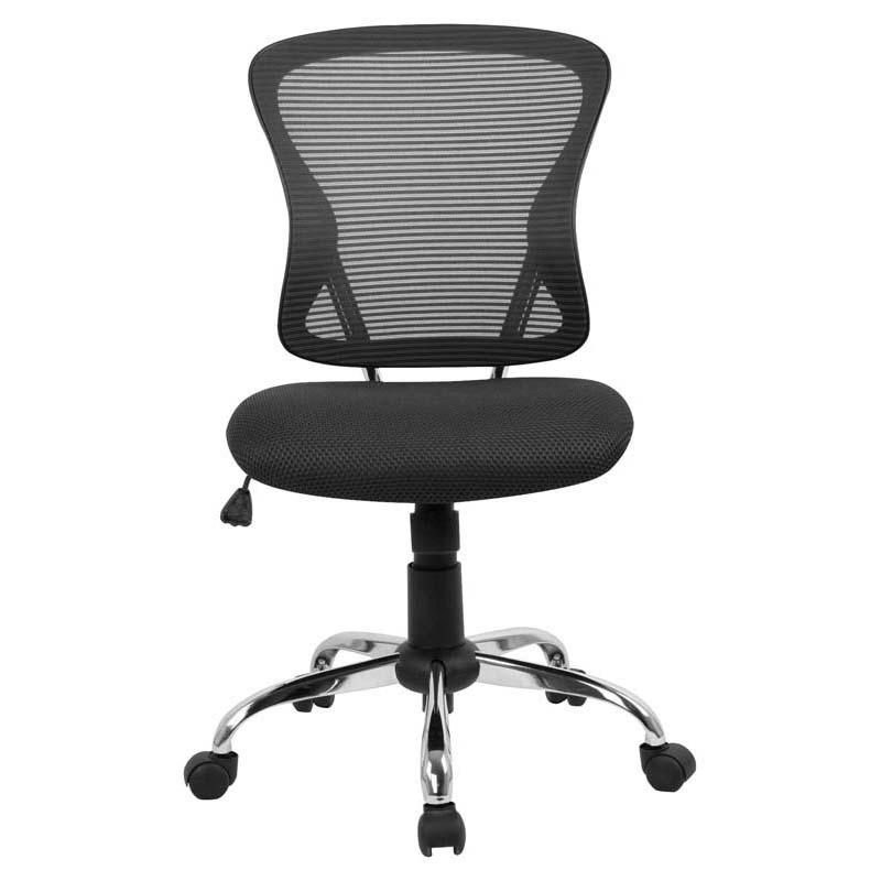 Brenton Chair with black mesh mid back, ergonomic design, adjustable height, and tilt lock for comfort at work.