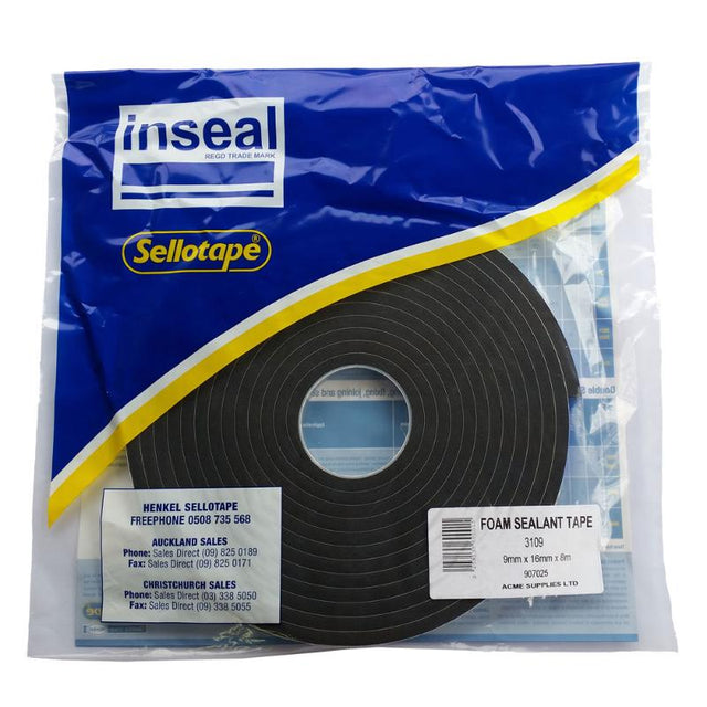 Inseal 3259 PKD thermal insulation tape, 1.5mm thick, 80mm wide, 50m long, ideal for sealing and energy efficiency.