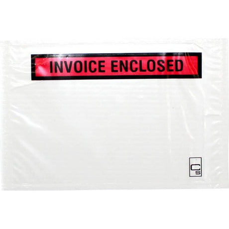 Cumberland Labelopes, 155x115mm self-adhesive envelopes for securely sending invoices with parcels, 100 per pack.